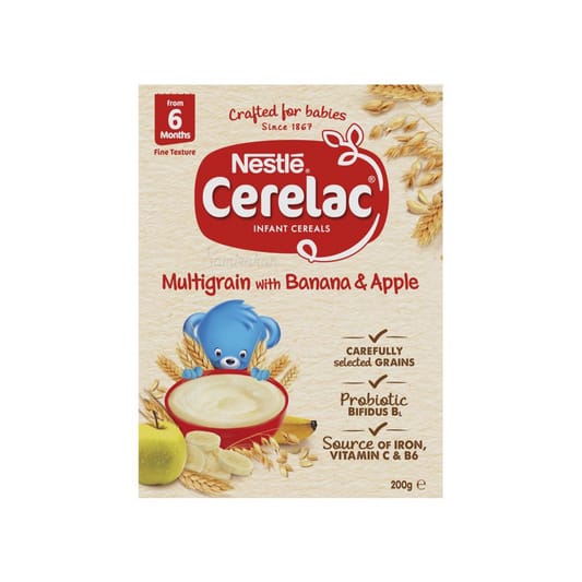 Nestle Cerelac Multigrain With Banana & Apple Baby Cereal From 6 Months (Australia) 200g