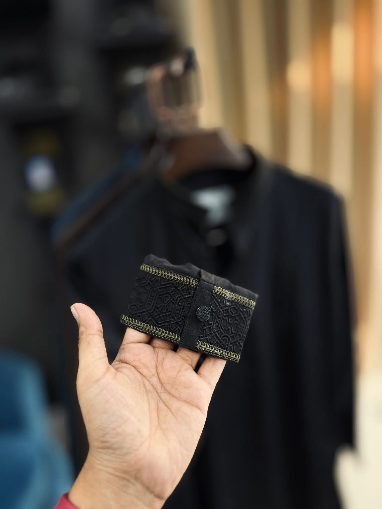 Classy Black Panjabi with Bamboo Silk Fabric