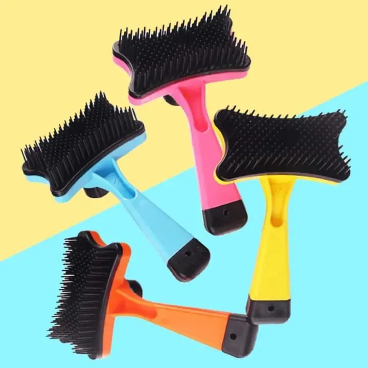 Pet Brush Automatic Plastic Shedding Hair Remove Tool Dog Cat Loose Hair Comb For Pet Faces Fur Nozzle Grooming